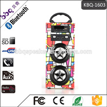 Soporte USB, tarjeta del TF, Aux-in, FM, Bluetooth Retro Sistema portátil de altavoces de karaoke